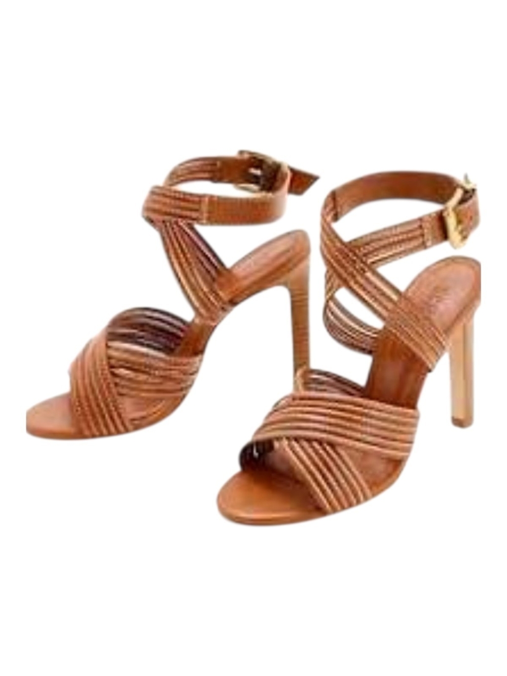 Schutz Marcela Tan Strappy High Heel Sandals